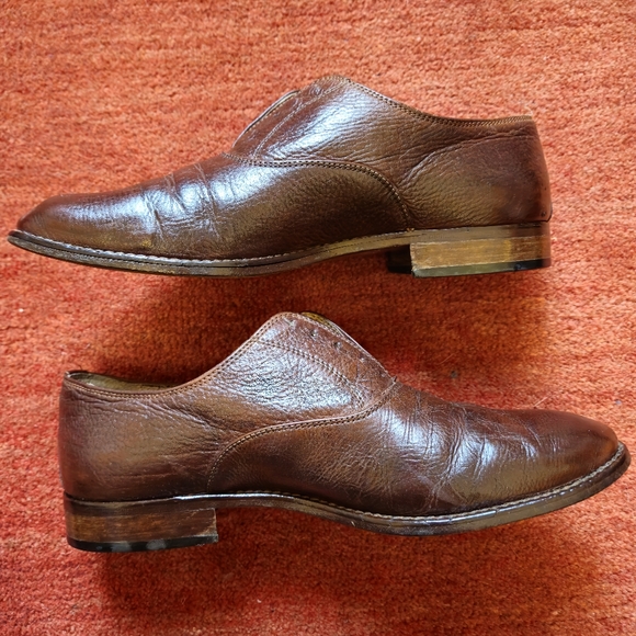 Bally Men's Dress Shoes Brown Leather Oxford  Lace up Size 9 Made In Italy - Picture 2 of 10